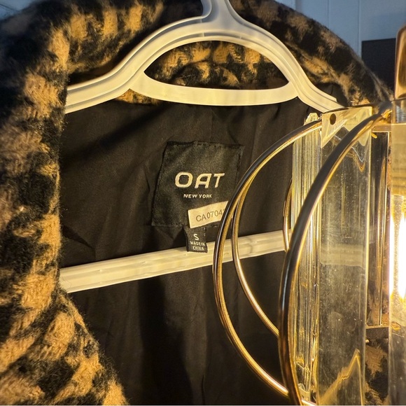 OAT Houndstooth Wool Blazer Countryside Plaid Old Money Quiet Luxury Jacket Y2K - Picture 5 of 5